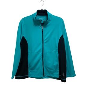 Teal and Black Full-Zip Athletic Jacket